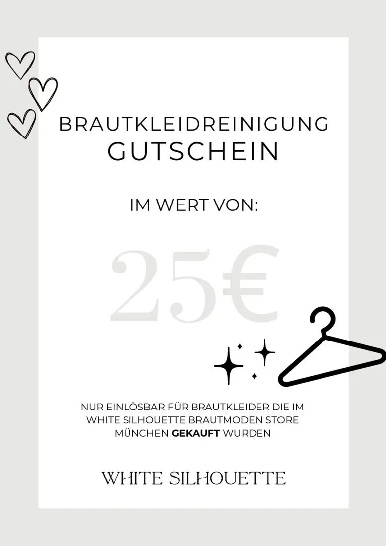 Gutschein über 25 Euro für die Brautkleidreinigung